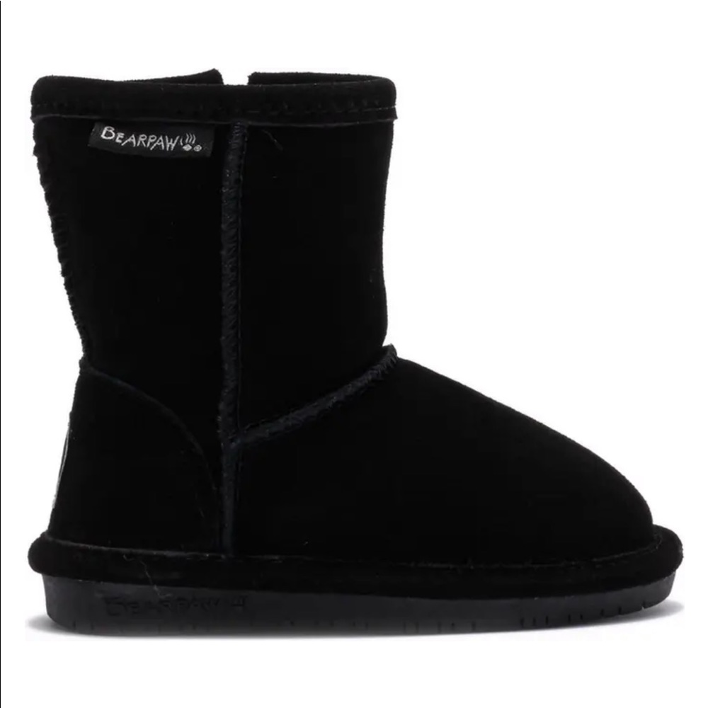 BearPaw Toddler Emma Side Zipped Suede Wool Blend Lining Winter Boots Sheepskin